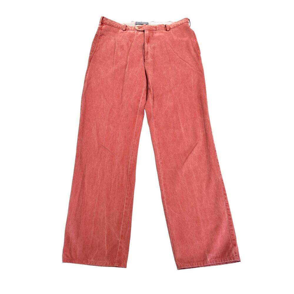 Peter Millar Raleigh Chino Pants Mens Size 34 X 32 Red Washed Pima Cotton Twill